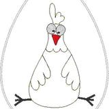 Stickdatei - Doodle-Applikation "Huhn BERTA" & ITH-Osterei 13x18 cm