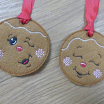 Stickdatei - 6 Kekse / Lebkuchen mit Gesicht (ITH und Doodle) - Sewando