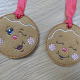 Stickdatei - 6 Kekse / Lebkuchen mit Gesicht (ITH und Doodle) - Sewando