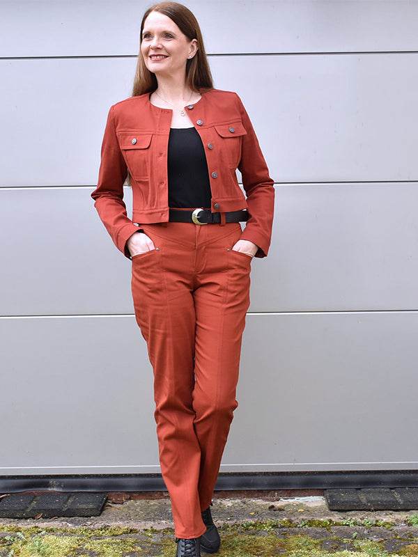 Schnittmuster PRIA- Jeans, Hose mit figurfreundlicher Längsnaht, fetzige Gesäßtaschen Gr. 34-54 - Sewando