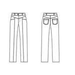 Schnittmuster PRIA- Jeans, Hose mit figurfreundlicher Längsnaht, fetzige Gesäßtaschen Gr. 34-54 - Sewando