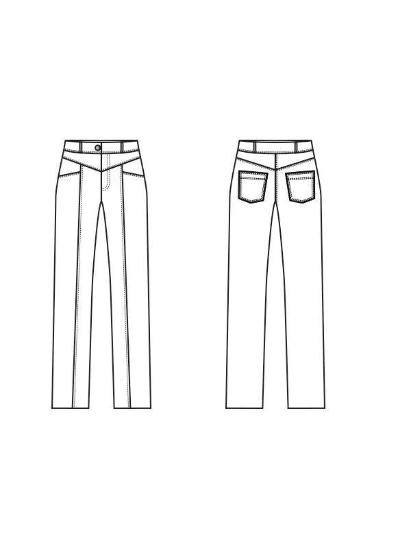 Schnittmuster PRIA- Jeans, Hose mit figurfreundlicher Längsnaht, fetzige Gesäßtaschen Gr. 34-54 - Sewando