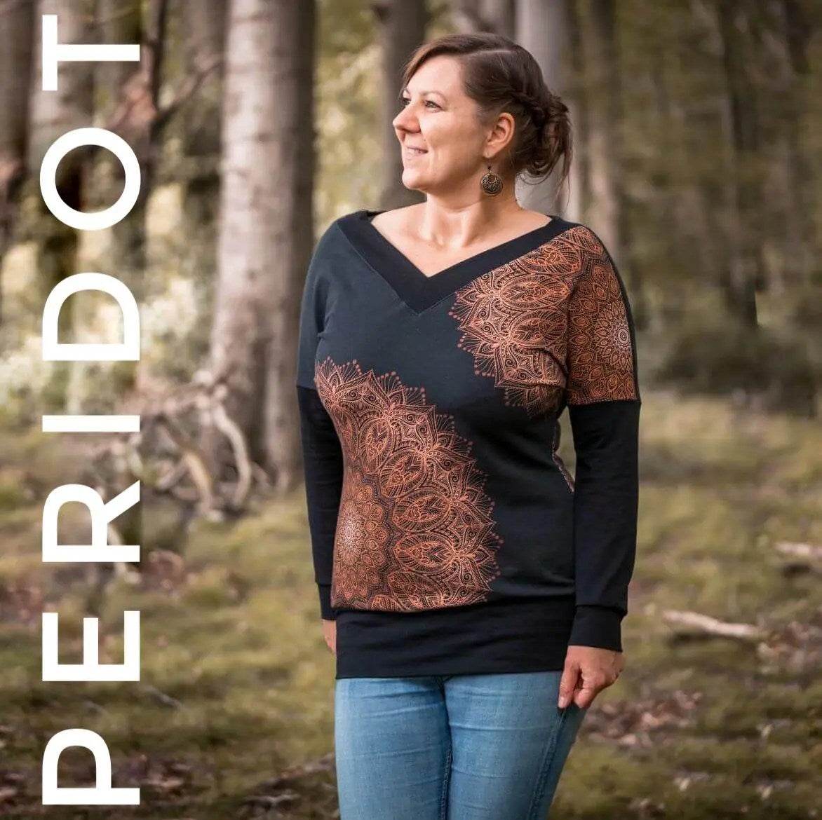 Schnittmuster Pullover Peridot Gr. 32 - 56 DE - Sewando