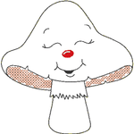 Stickdatei - 6 Pilze mit Gesicht (ITH und Doodle) - Sewando