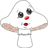 Stickdatei - 6 Pilze mit Gesicht (ITH und Doodle) - Sewando