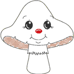 Stickdatei - 6 Pilze mit Gesicht (ITH und Doodle) - Sewando