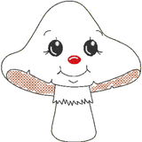 Stickdatei - 6 Pilze mit Gesicht (ITH und Doodle) - Sewando