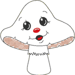 Stickdatei - 6 Pilze mit Gesicht (ITH und Doodle) - Sewando