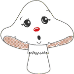 Stickdatei - 6 Pilze mit Gesicht (ITH und Doodle) - Sewando