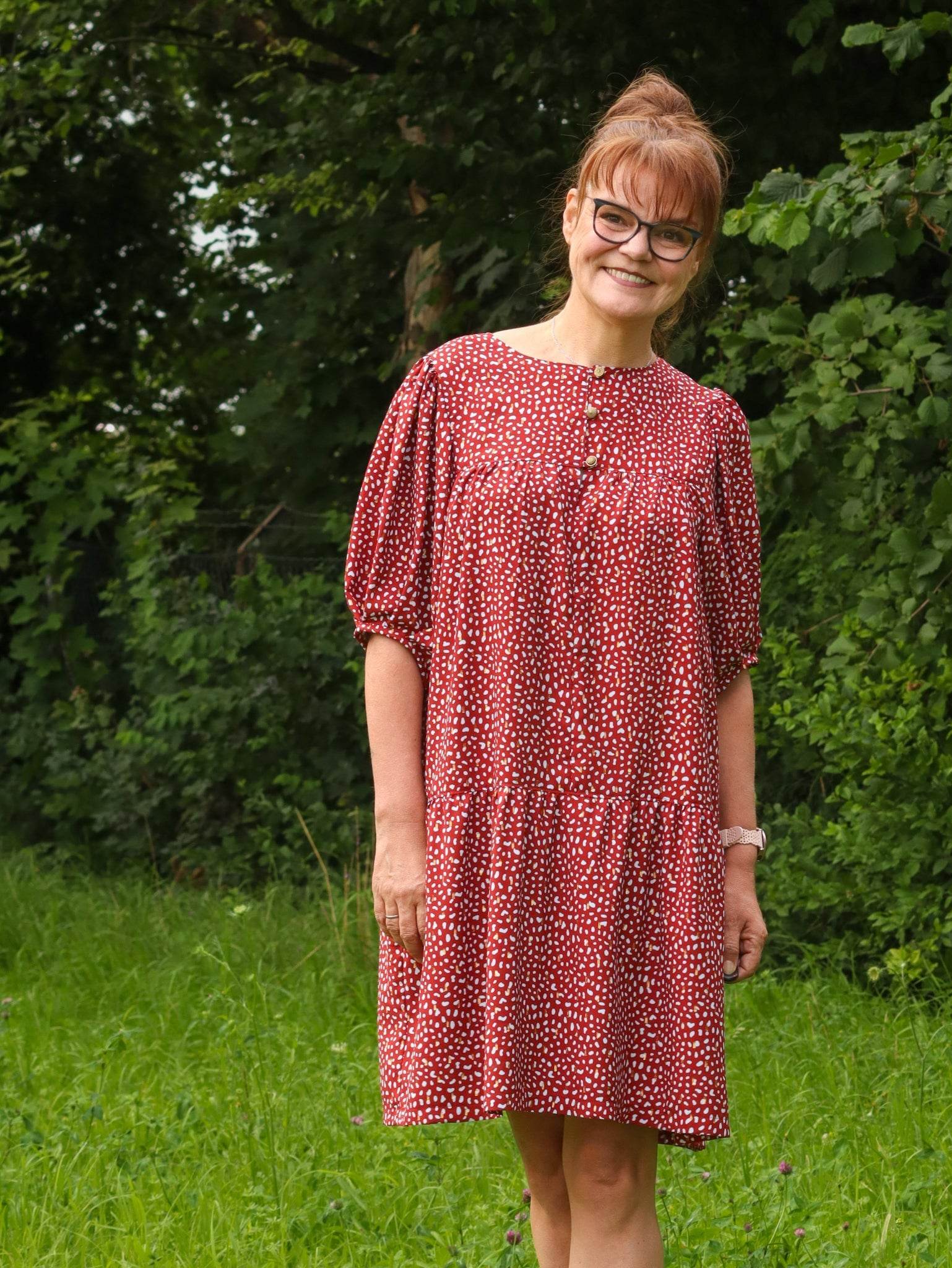 Schnittmuster Bluse POPPY - mit Puffärmeln und Variante Tunika und Kleid | Gr. 32-50 (PDF) - Sewando