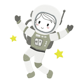 Astronaut Stickdatei – der kleine Weltraumabenteurer für deine Stickmaschine - Sewando