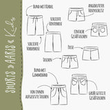 SHORTS "AARIS" - KIDS | Nähanleitung und Schnittmuster | 3 Weiten Gr. 110-164