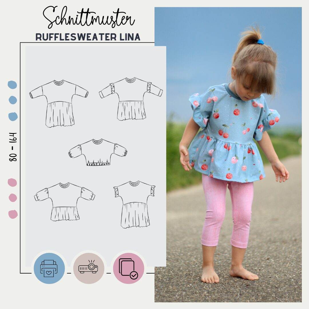 RUFFLE SWEATER LINA 80-164 - Sewando