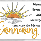 Stickdatei - 2x Trauerspruch Single Line - Sewando