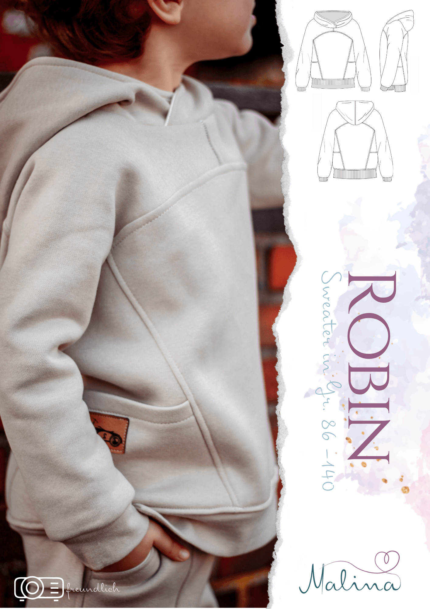 Schnittmuster Sweater Robin Gr. 86-140 - Sewando