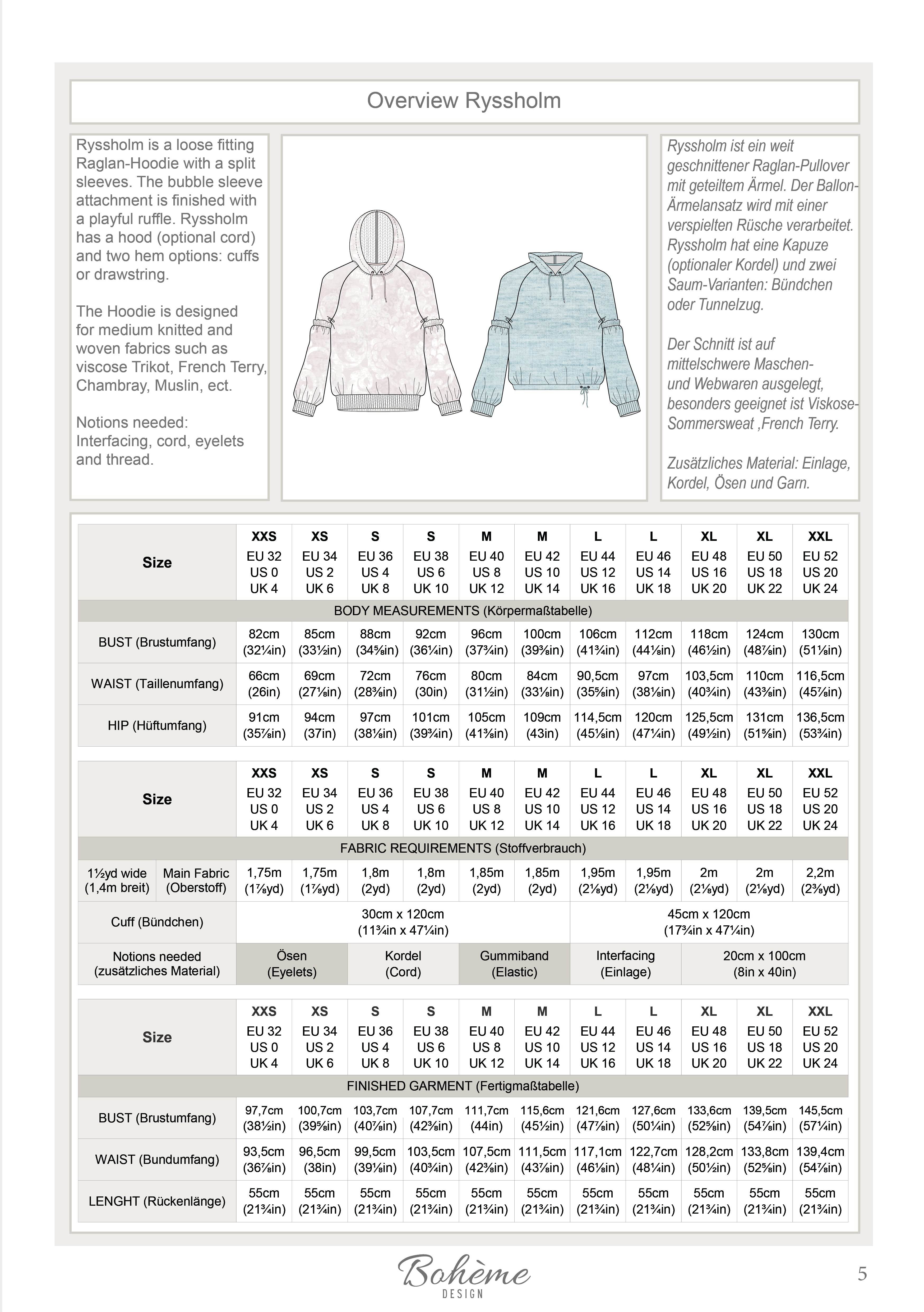 RYSSHOLM.hoodie | Damen | 32-52 Schnitt : - Sewando