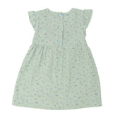 Schnittmuster Retro Kleid für Mädchen ELLA mit langen Ärmeln, florales Muster und Knöpfen auf der Rückseite.