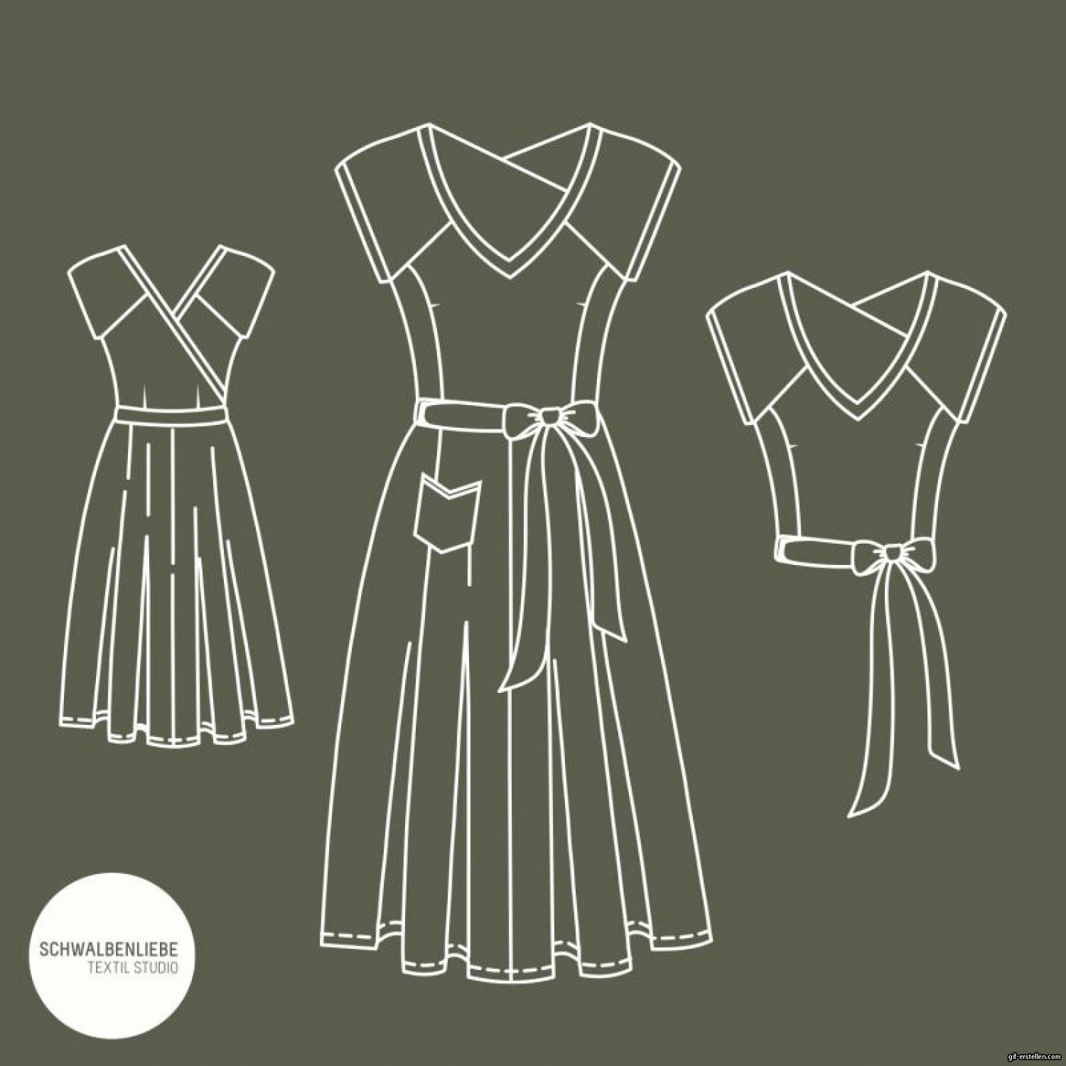 Vintage Wickelkleid und Bluse | Schnittmuster + Anleitung | Gr. 32-58 | Anfänger - Sewando
