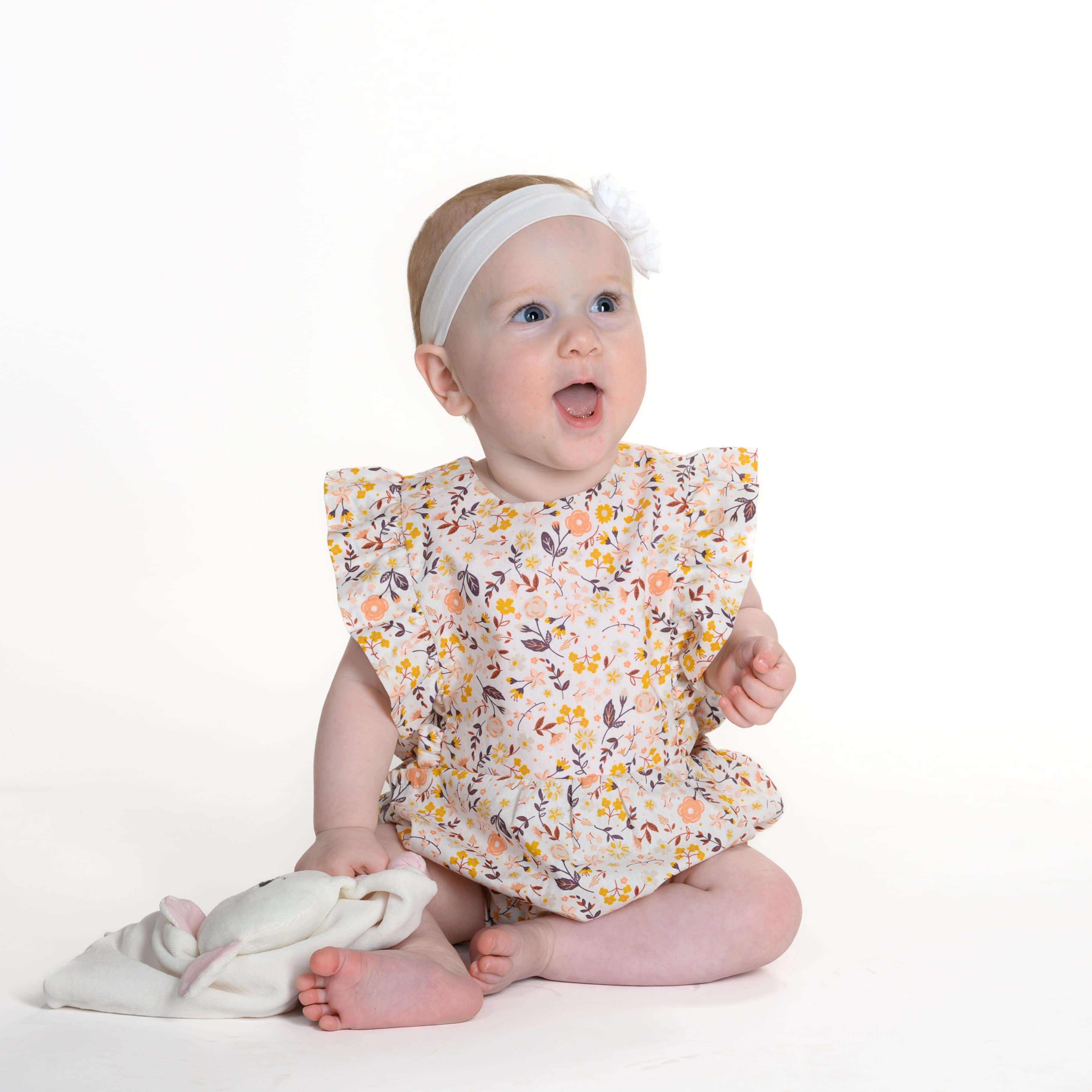 Chiara Schnittmuster Baby Mädchen Bloomer/Kurzoverall PDF | Sommer-Strampler | Größe 50–92 | Luftig & einfach zu nähen |