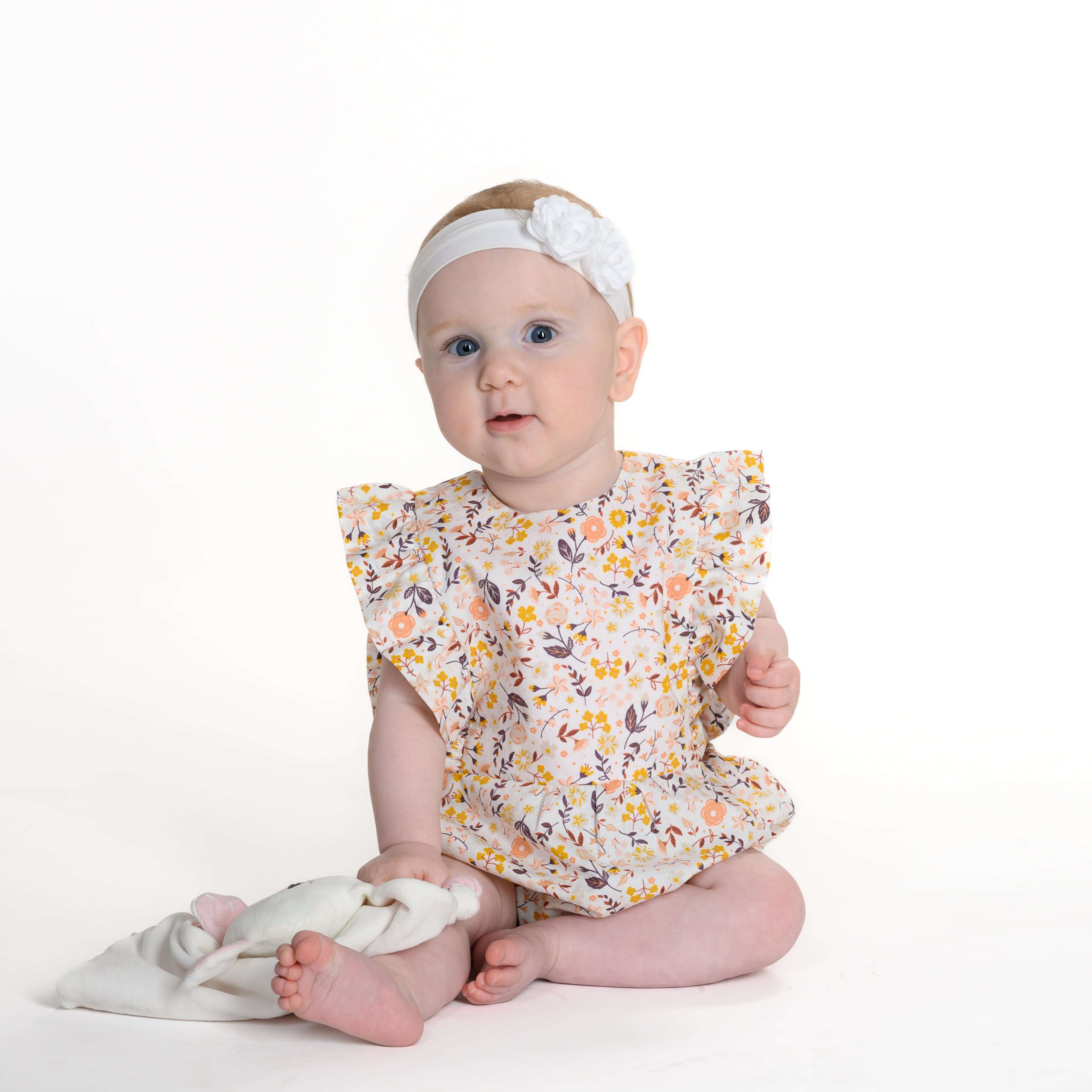Chiara Schnittmuster Baby Mädchen Bloomer/Kurzoverall  PDF | Sommer-Strampler | Größe 50–92 | Luftig & einfach zu nähen |