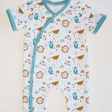 Schnittmuster Strampler LEON PDF 2-in-1 mit buntem Tierdesign für Babys in Größen 50/56-98/104