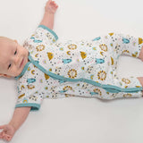 Schnittmuster Strampler LEON für Babys, 2-in-1 mit buntem Design und Druckknöpfen, Größen 50/56-98/104.