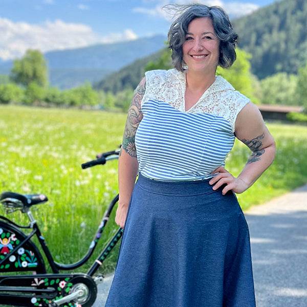 Vintageshirt mit überschnittenen Ärmeln | Schnittmuster + Anleitung | Gr. 32-58 | Anfänger - Sewando
