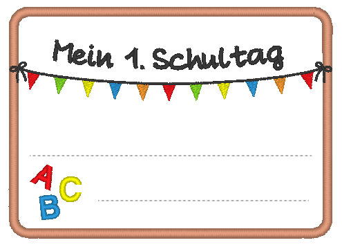 Stickdatei - Schild / Tafel zur Einschulung - Sewando