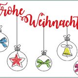 Stickdatei - Schild / Türhänger "Frohe Weihnachten" Single Line