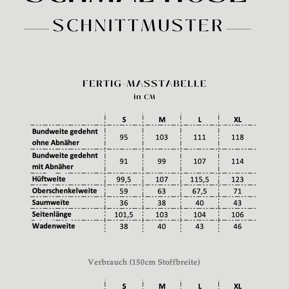 E-Book und Schnittmuster | Schmale Hose S-XL - Sewando