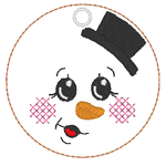 Stickdatei - 6 Schneemänner mit Gesicht (ITH und Doodle) - Sewando
