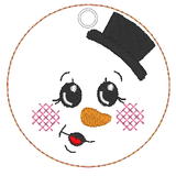 Stickdatei - 6 Schneemänner mit Gesicht (ITH und Doodle) - Sewando