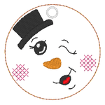 Stickdatei - 6 Schneemänner mit Gesicht (ITH und Doodle) - Sewando