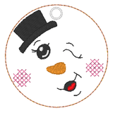 Stickdatei - 6 Schneemänner mit Gesicht (ITH und Doodle) - Sewando