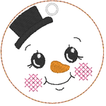 Stickdatei - 6 Schneemänner mit Gesicht (ITH und Doodle) - Sewando