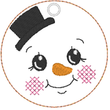 Stickdatei - 6 Schneemänner mit Gesicht (ITH und Doodle) - Sewando