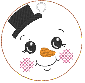 Stickdatei - 6 Schneemänner mit Gesicht (ITH und Doodle) - Sewando