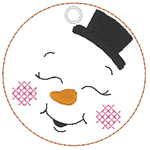 Stickdatei - 6 Schneemänner mit Gesicht (ITH und Doodle) - Sewando