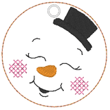 Stickdatei - 6 Schneemänner mit Gesicht (ITH und Doodle) - Sewando