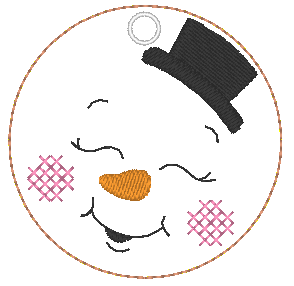 Stickdatei - 6 Schneemänner mit Gesicht (ITH und Doodle) - Sewando