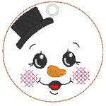 Stickdatei - 6 Schneemänner mit Gesicht (ITH und Doodle) - Sewando