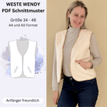 Schnittmuster Weste WENDY - mit Paspeltaschen und Wendeweste | Gr. 34-48 (PDF) - Sewando
