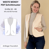 Schnittmuster Weste WENDY - mit Paspeltaschen und Wendeweste | Gr. 34-48 (PDF) - Sewando