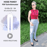 Schnittmuster Hose PANSY - mit hohem Bund seitlichen Reißverschluss | Gr. 32-54 (PDF) - Sewando