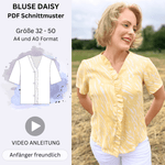 Schnittmuster Bluse DAISY - V-Ausschnit mit Rüsche, Kurzarm | Gr. 32-50 (PDF) - Sewando