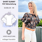 Nähanleitung SUNNY - Sommertop - Minimal-Waste-Schnittmuster - Gr. 34-44 : - Sewando