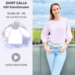 Schnittmuster Shirt CALLA - mit dreiviertel Raglan-Ärmeln - | Gr. 34–56 (PDF) - Sewando