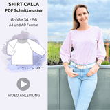 Schnittmuster Shirt CALLA - mit dreiviertel Raglan-Ärmeln - | Gr. 34–56 (PDF) - Sewando