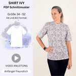 Schnittmuster T-Shirt IVY - Basic Shirt, Unisex, Kurzarm | Gr. 34-52 (PDF) - Sewando