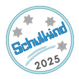 Stickdatei - Schulkind-Buttons "2025" in 3 Versionen